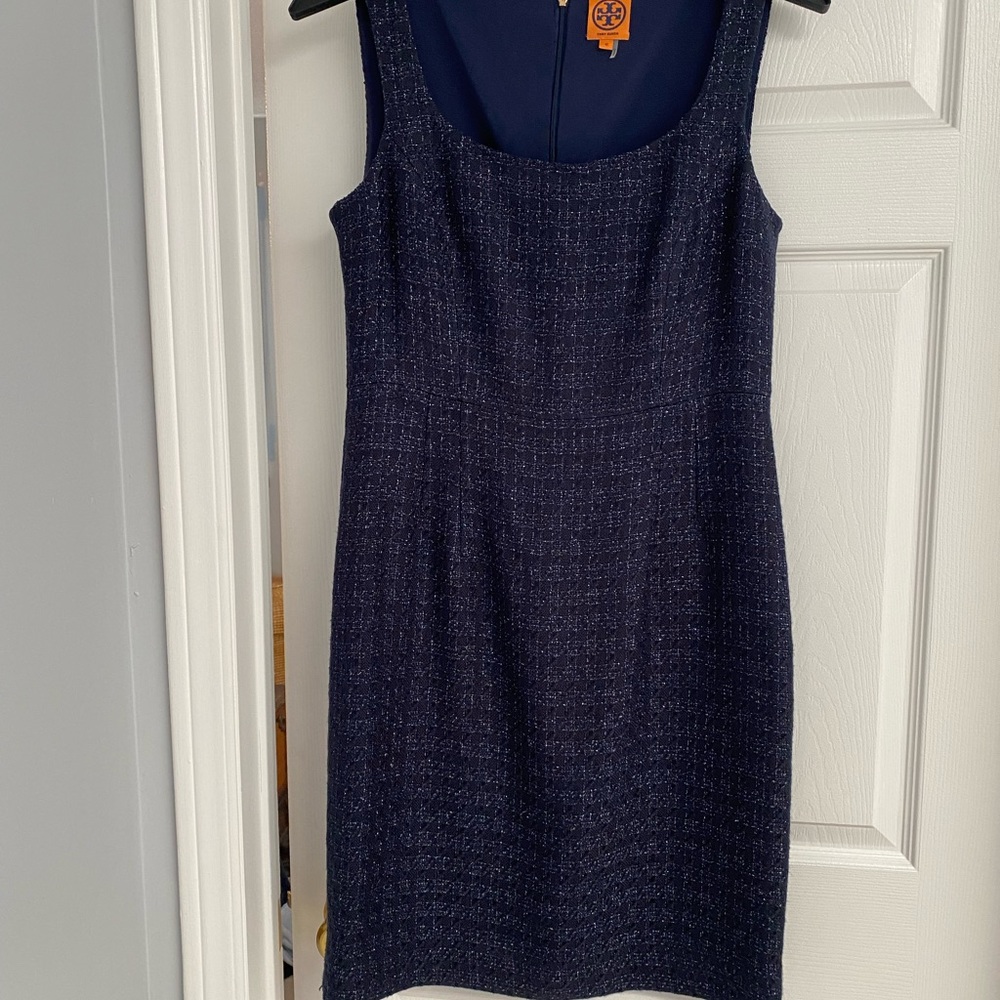 Tory Burch navy dress with jacket gold buttons - Picture 5 of 5